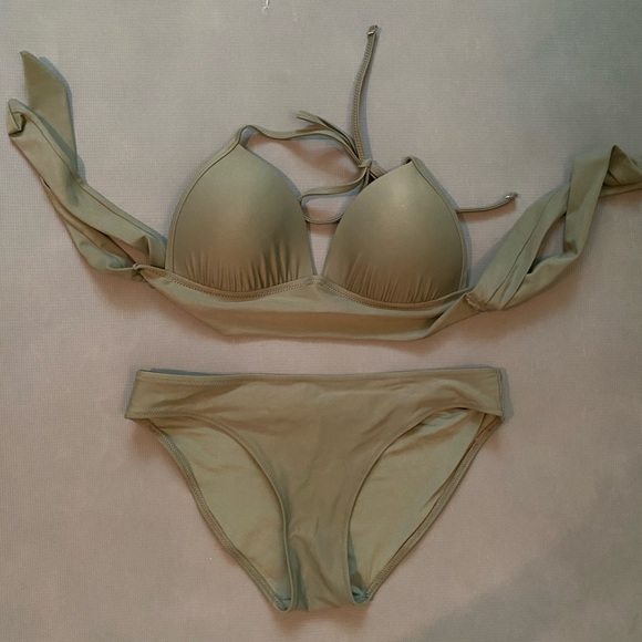 AERIE dark sage green bikini! - Picture 1 of 2